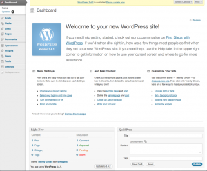 Tableau de bord de WordPress 3.4